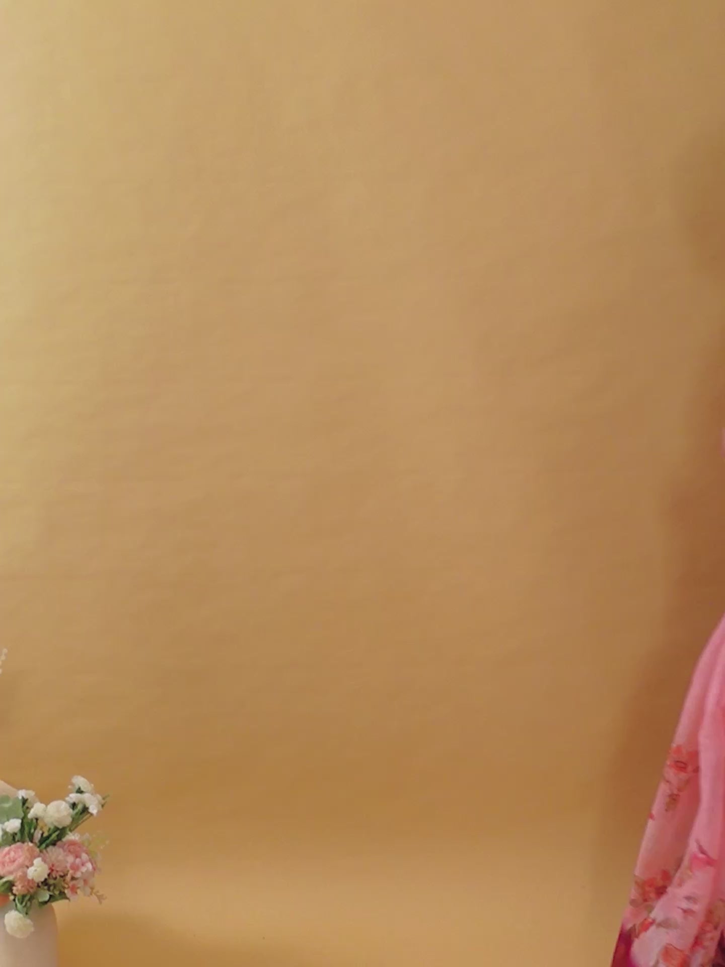 Rose Pink Floral Linen Saree with Magenta Border