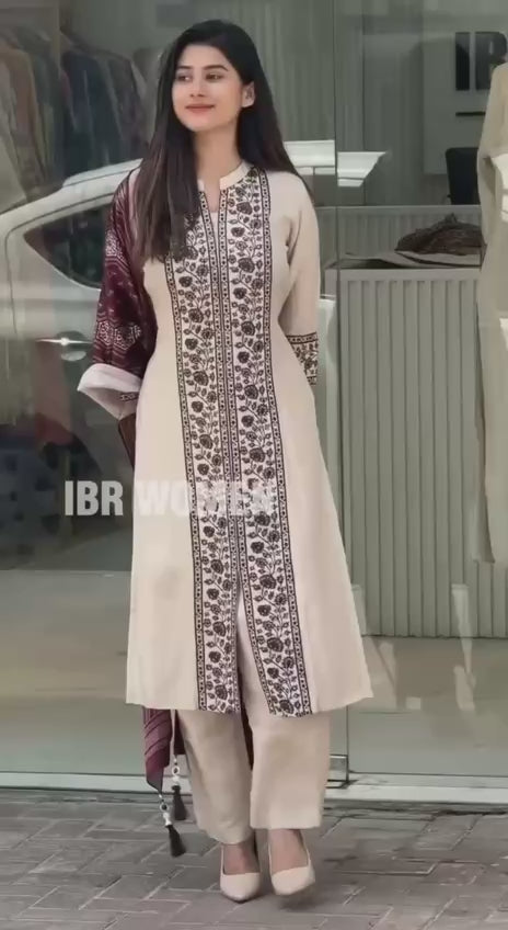 Premium Chanderi Silk 3-Piece Kurti Set with Heavy Multi Embroidery & Pure Chinon Dupatta