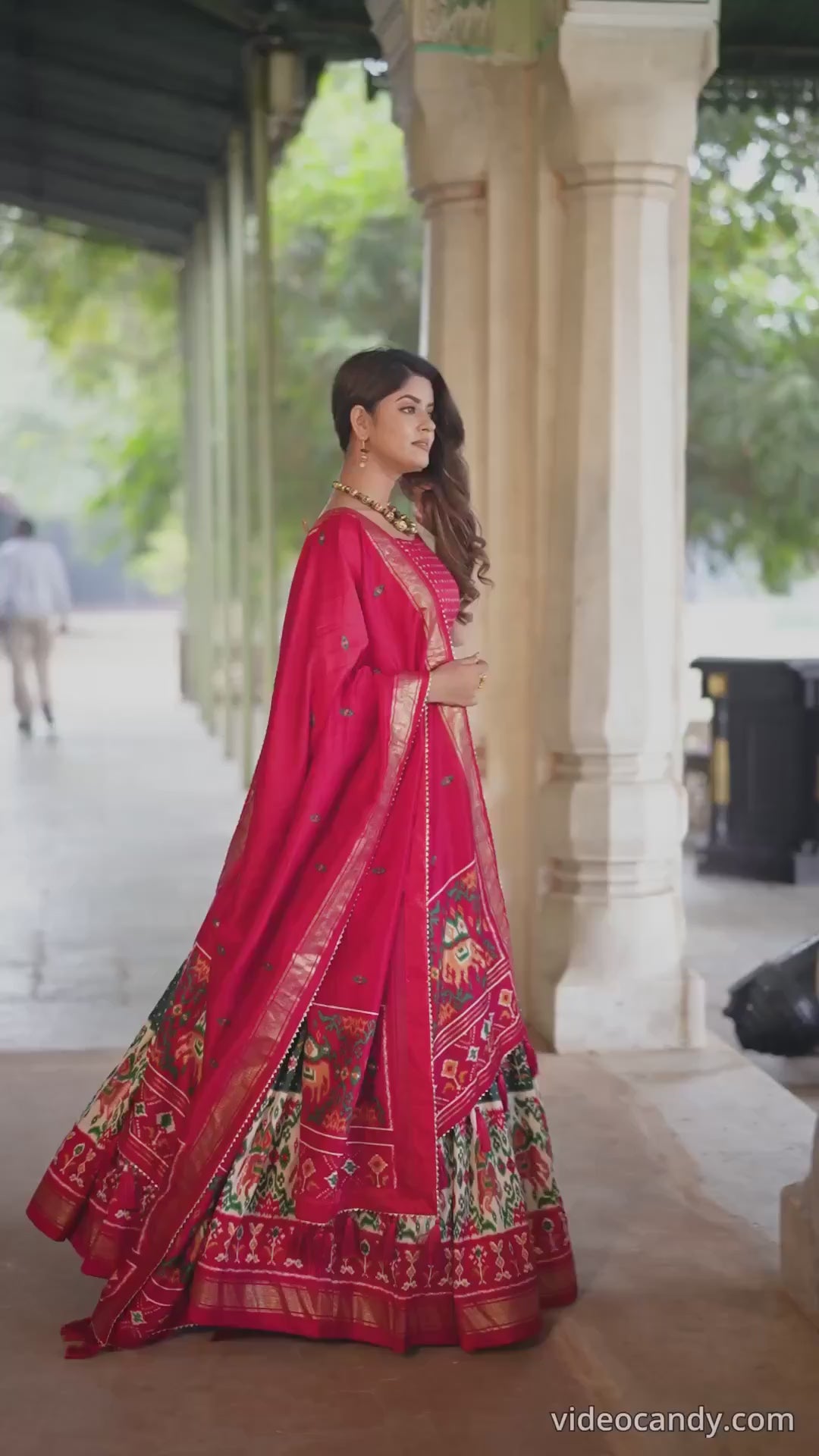 Tusser Silk Lehenga Choli with Intricate Print and Dupatta